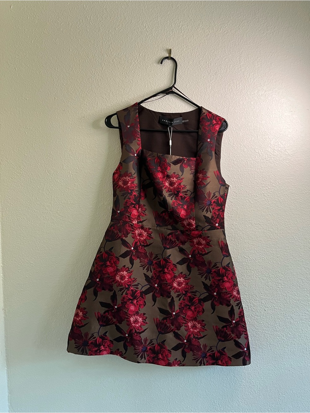 Endless Rose Floral Mini Dress in Brown and Red